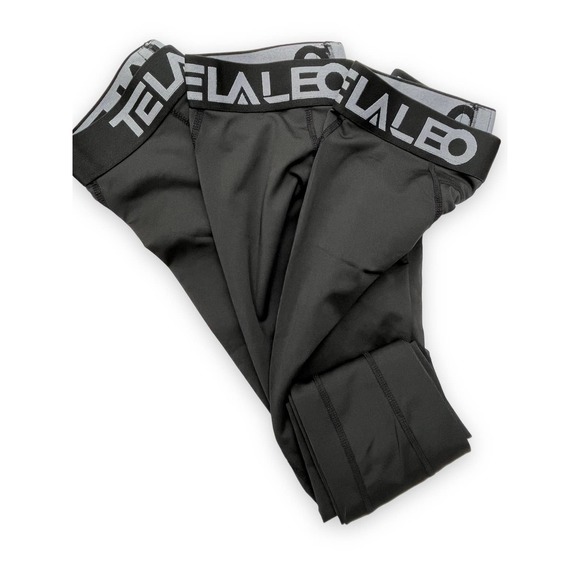 3 x TELALEO Youth Compression Leggings Athletic Base Layer | Boys L, Black NEW - Picture 4 of 10
